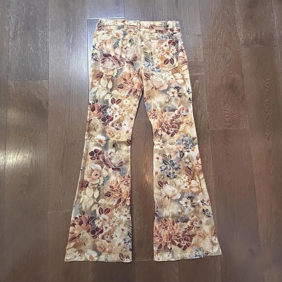 Musera Floral Patterned Flare Pants Size 29 70's Style 100% Cotton - Picture 7 of 7